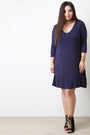 Double Layer V Neck Half Sleeve Tee Shirt Dress - NoveltyOne