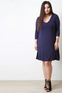 Double Layer V Neck Half Sleeve Tee Shirt Dress - NoveltyOne