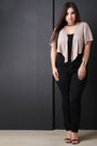 Jersey Knit Flutter Sleeves Cascade Front Bolero