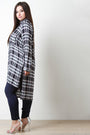 Plaid Side Slit High-Low Tunic Shirt
