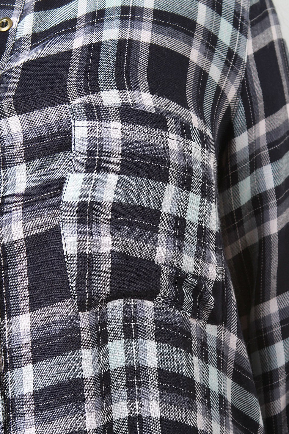 Plaid Side Slit High-Low Tunic Shirt