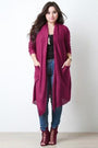 Long Contrast Satin Back Cardigan - NoveltyOne