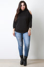 Knit Open Shoulder Mock Neck Top