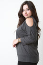 Knit Open Shoulder Mock Neck Top