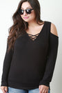 Open Shoulder Criss Cross Knit Top