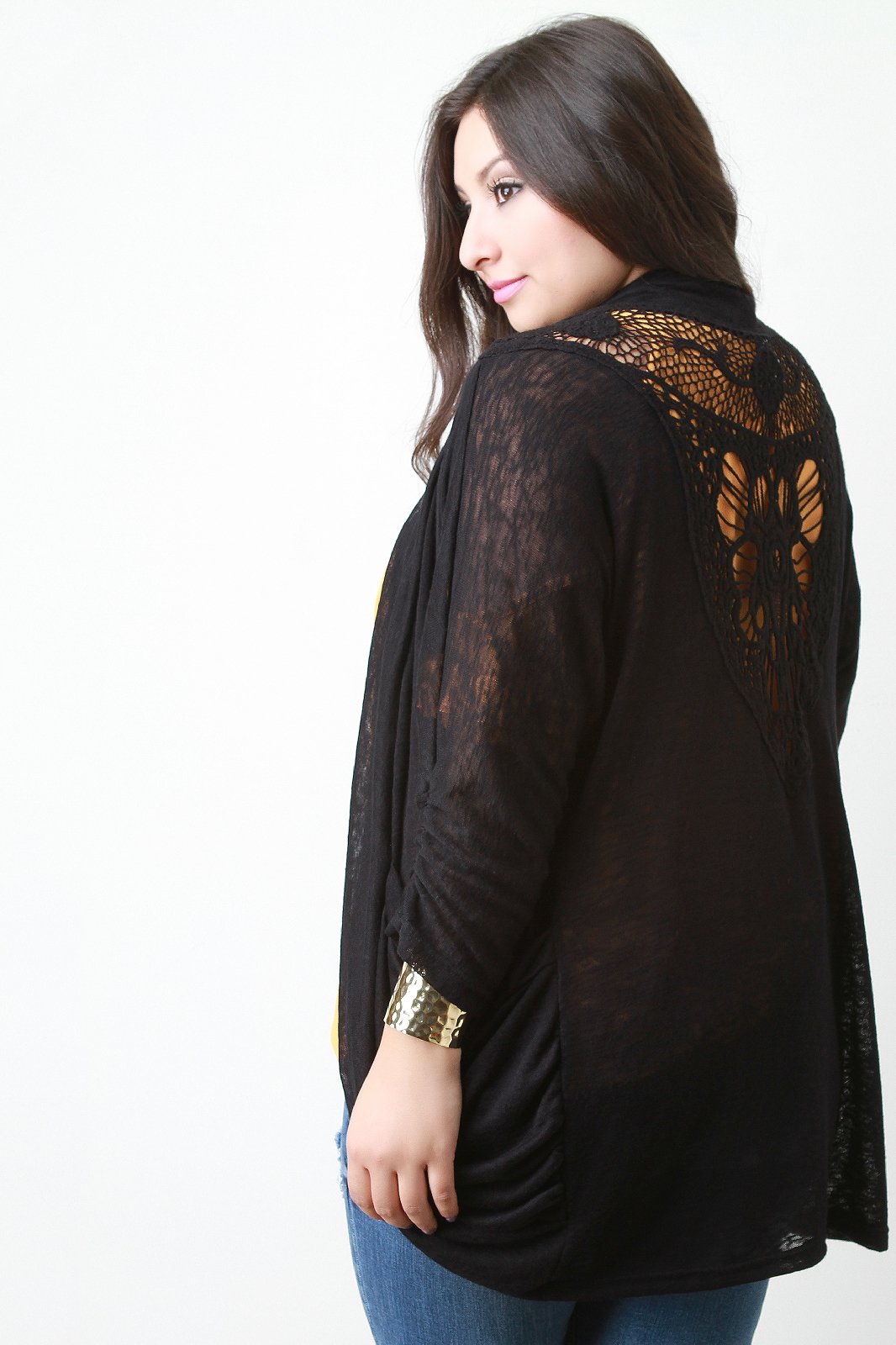 Embroidery Lace Back Cardigan