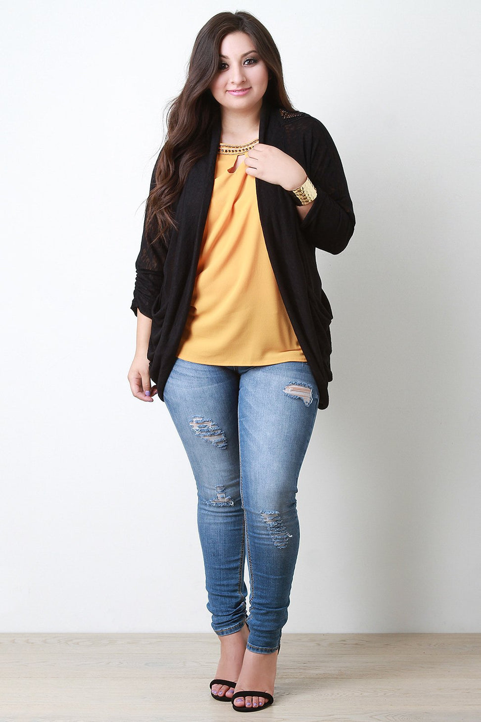 Embroidery Lace Back Cardigan