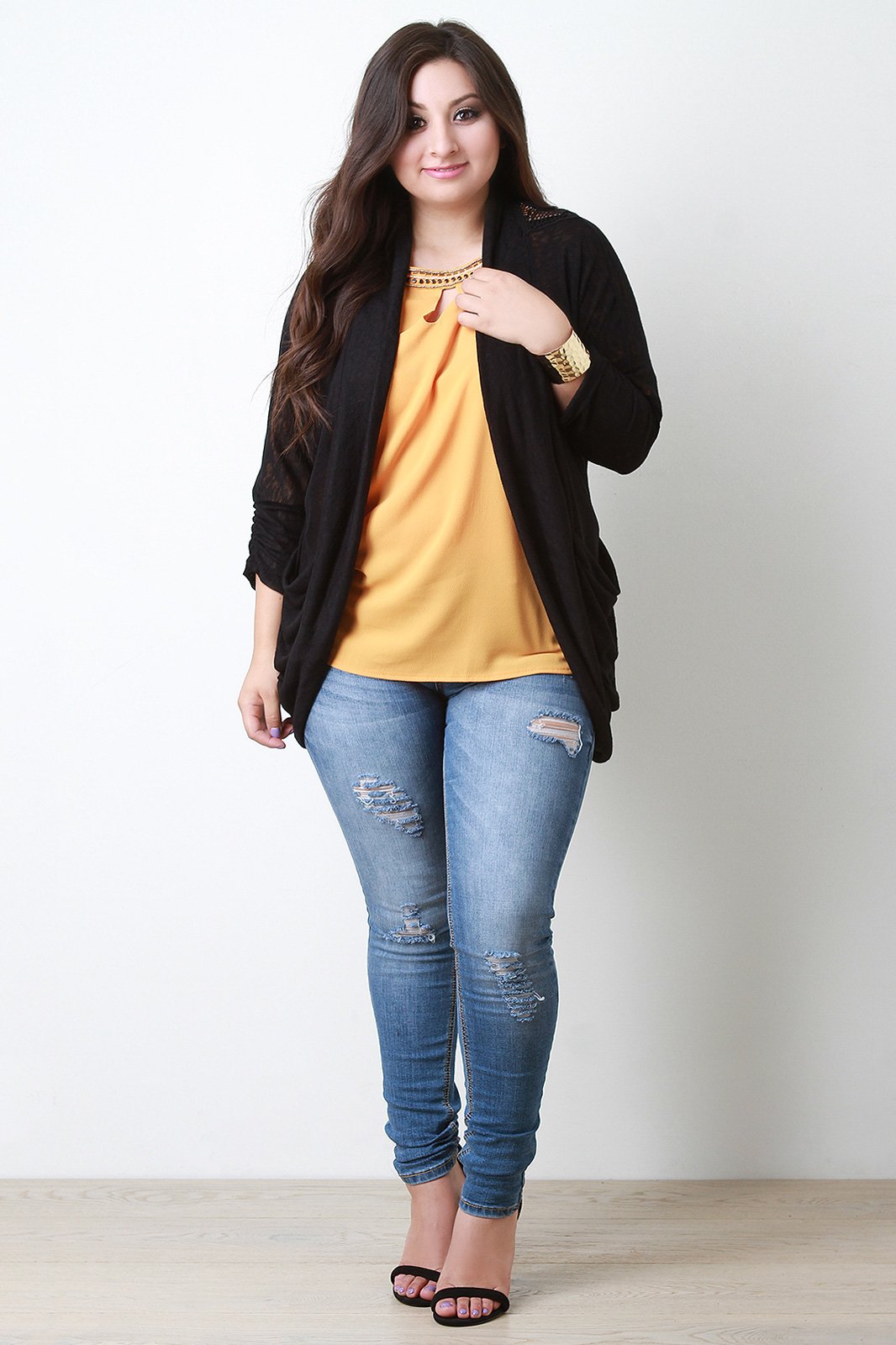 Embroidery Lace Back Cardigan