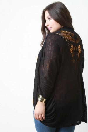 Embroidery Lace Back Cardigan