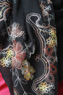 Floral Embroidered Frayed Scarf - NoveltyOne