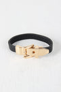 Metal Buckle Vegan Leather Bracelet
