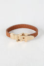Metal Buckle Vegan Leather Bracelet