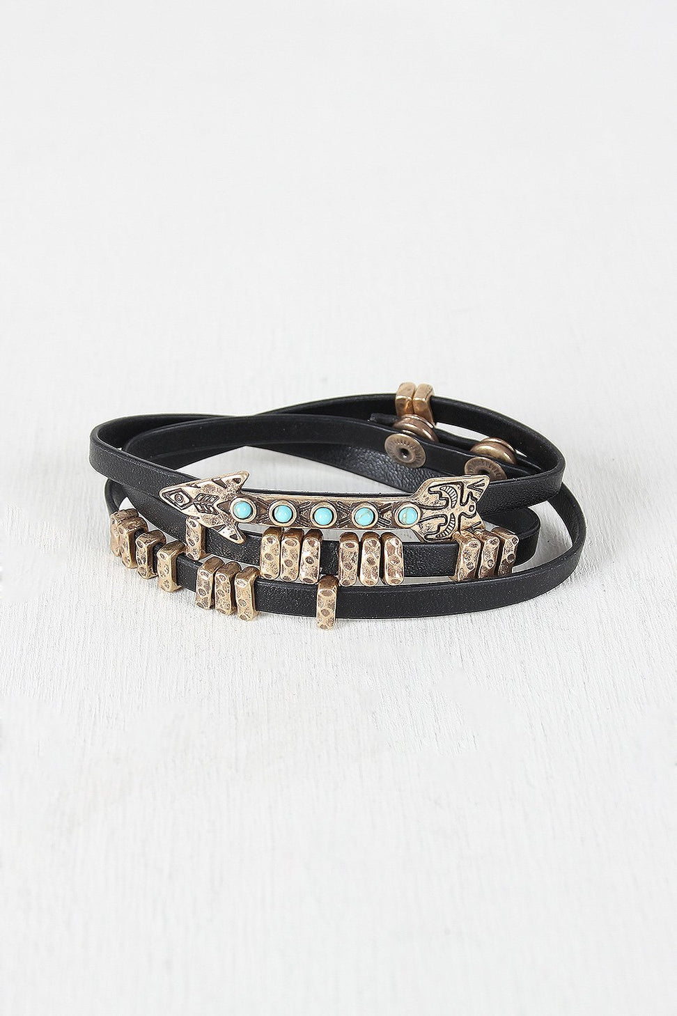 Vegan Leather Wrap Arrow Bracelet