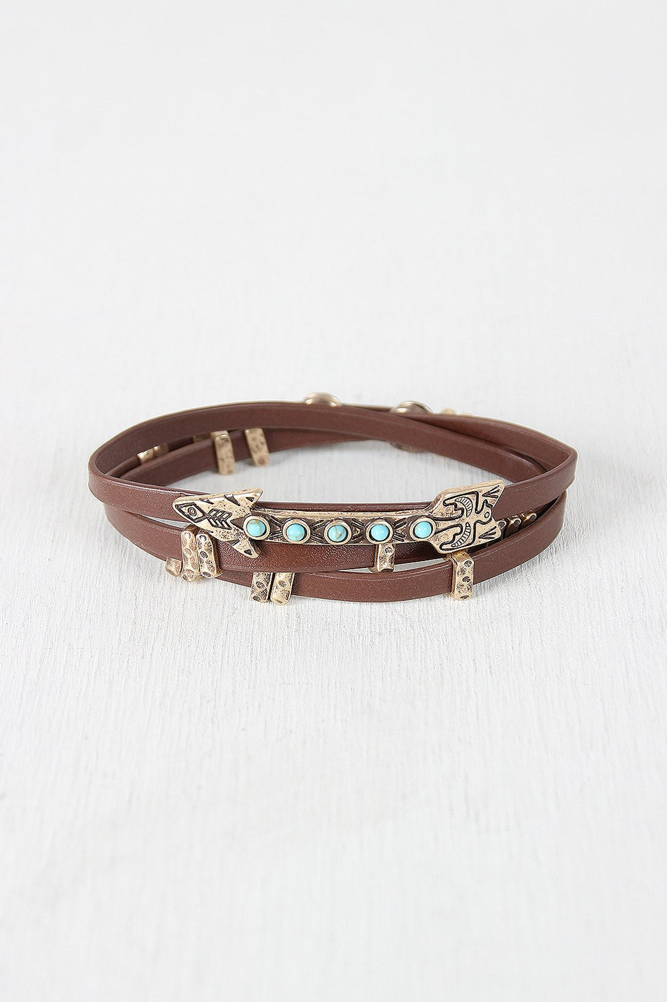 Vegan Leather Wrap Arrow Bracelet