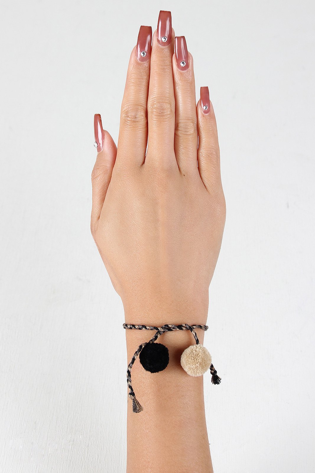 Pom Pom Tie On Friendship Bracelet