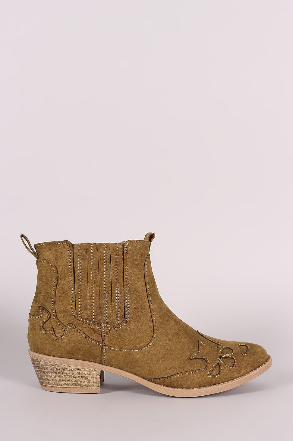 Qupid Western Stitched Ankle Boots