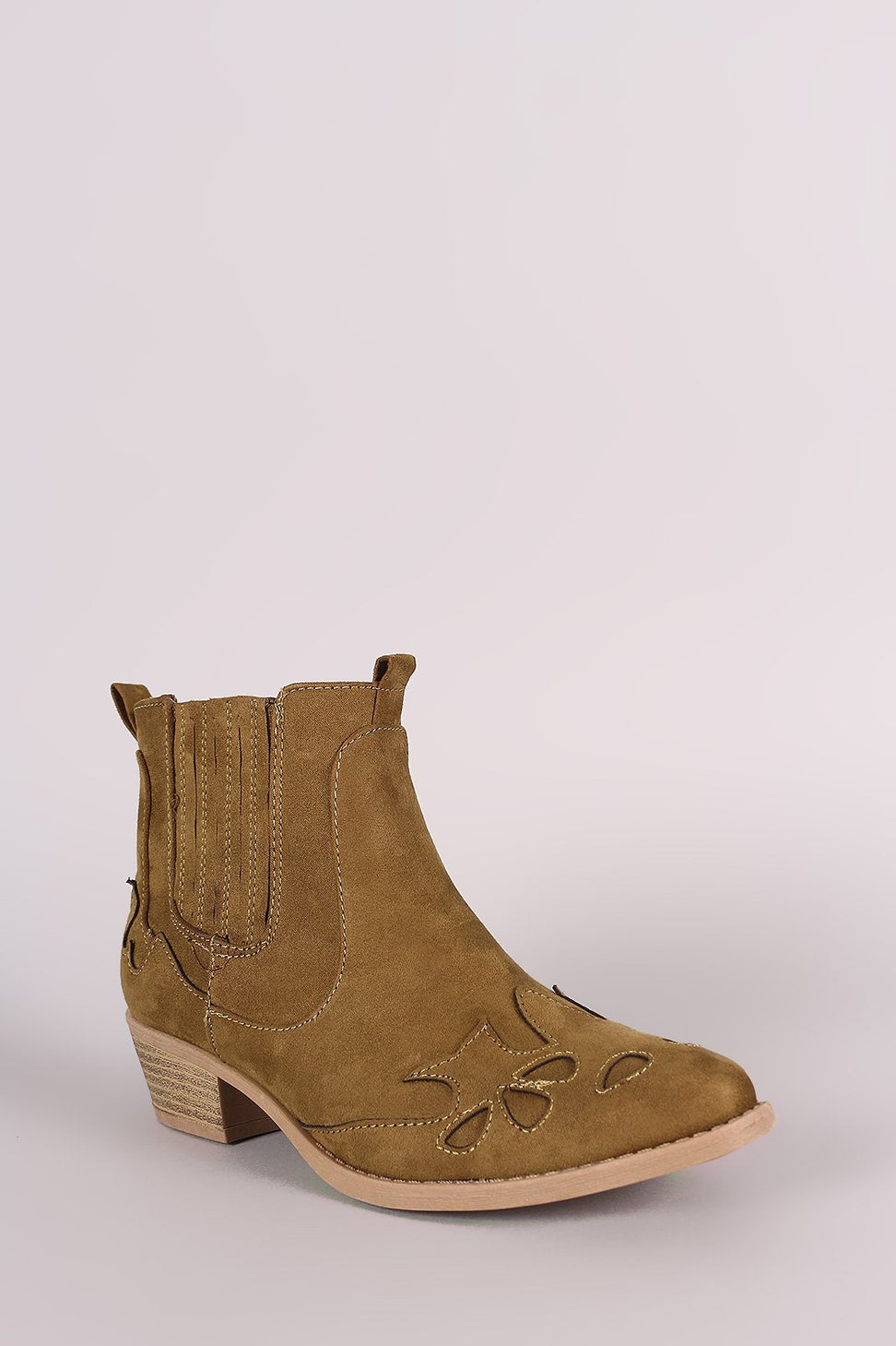 Qupid Western Stitched Ankle Boots