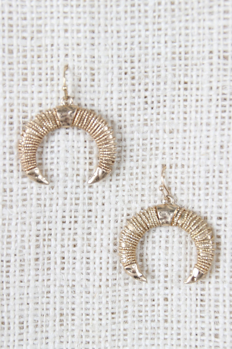 Wire Wrapped Horns Dangle Earrings