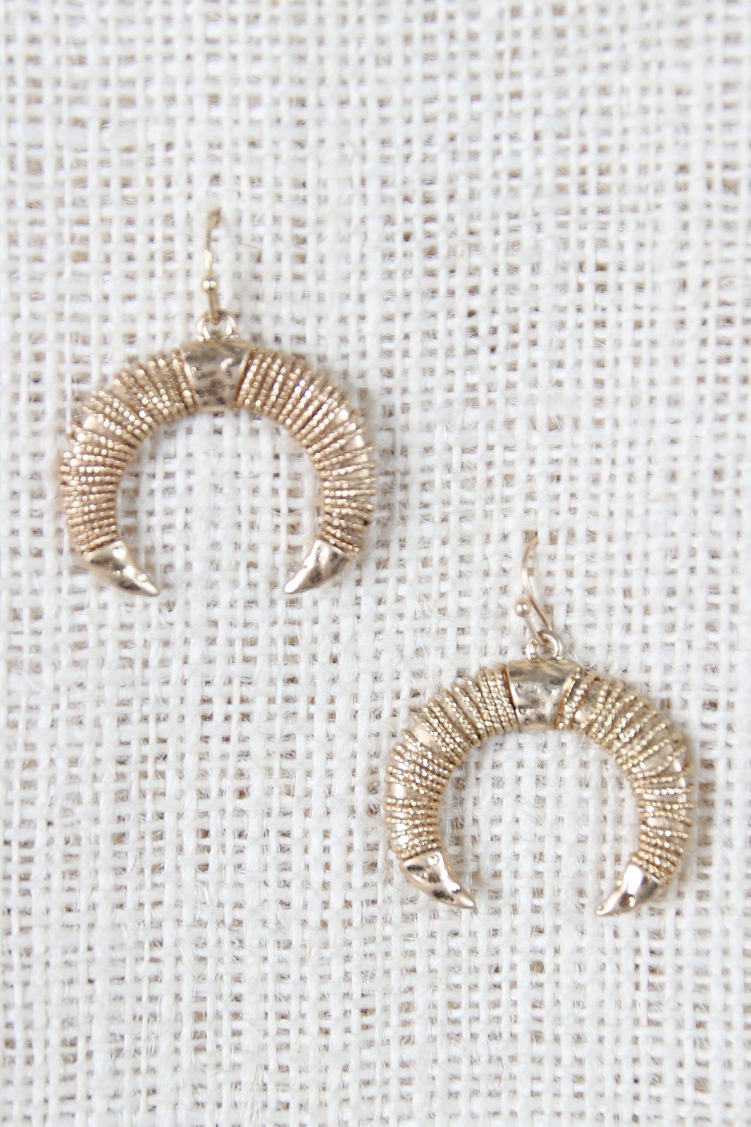 Wire Wrapped Horns Dangle Earrings