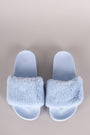 Qupid Fuzzy Faux Fur Slide Sandal