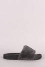Qupid Fuzzy Faux Fur Slide Sandal
