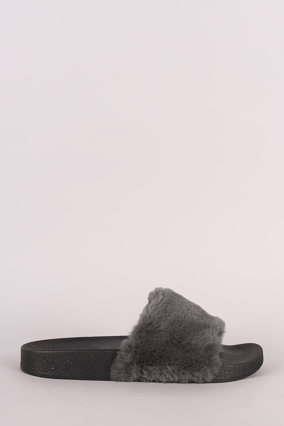 Qupid Fuzzy Faux Fur Slide Sandal