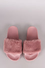 Qupid Fuzzy Faux Fur Slide Sandal