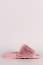 Qupid Fuzzy Faux Fur Slide Sandal