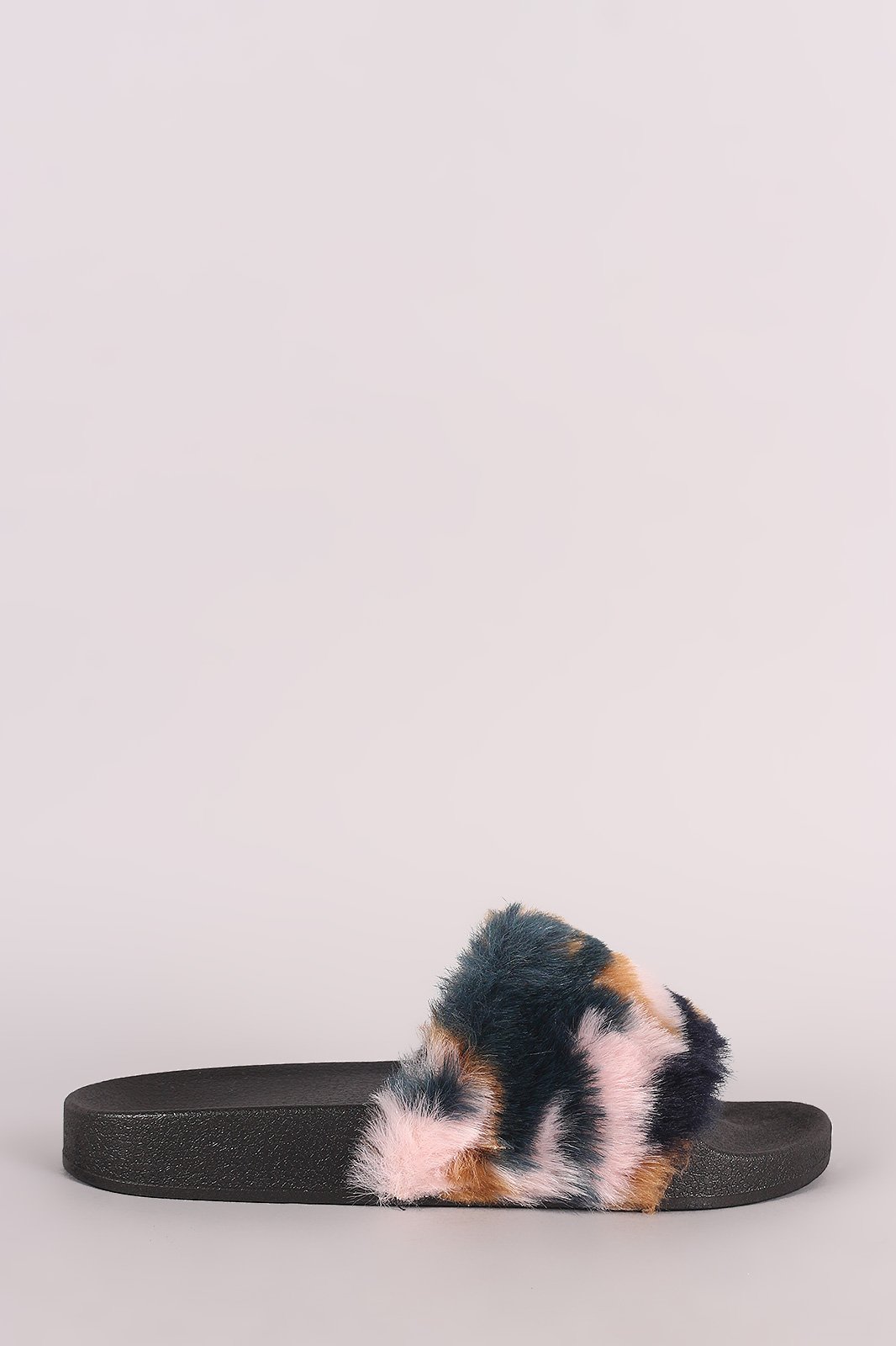 Qupid Fuzzy Faux Fur Slide Sandal