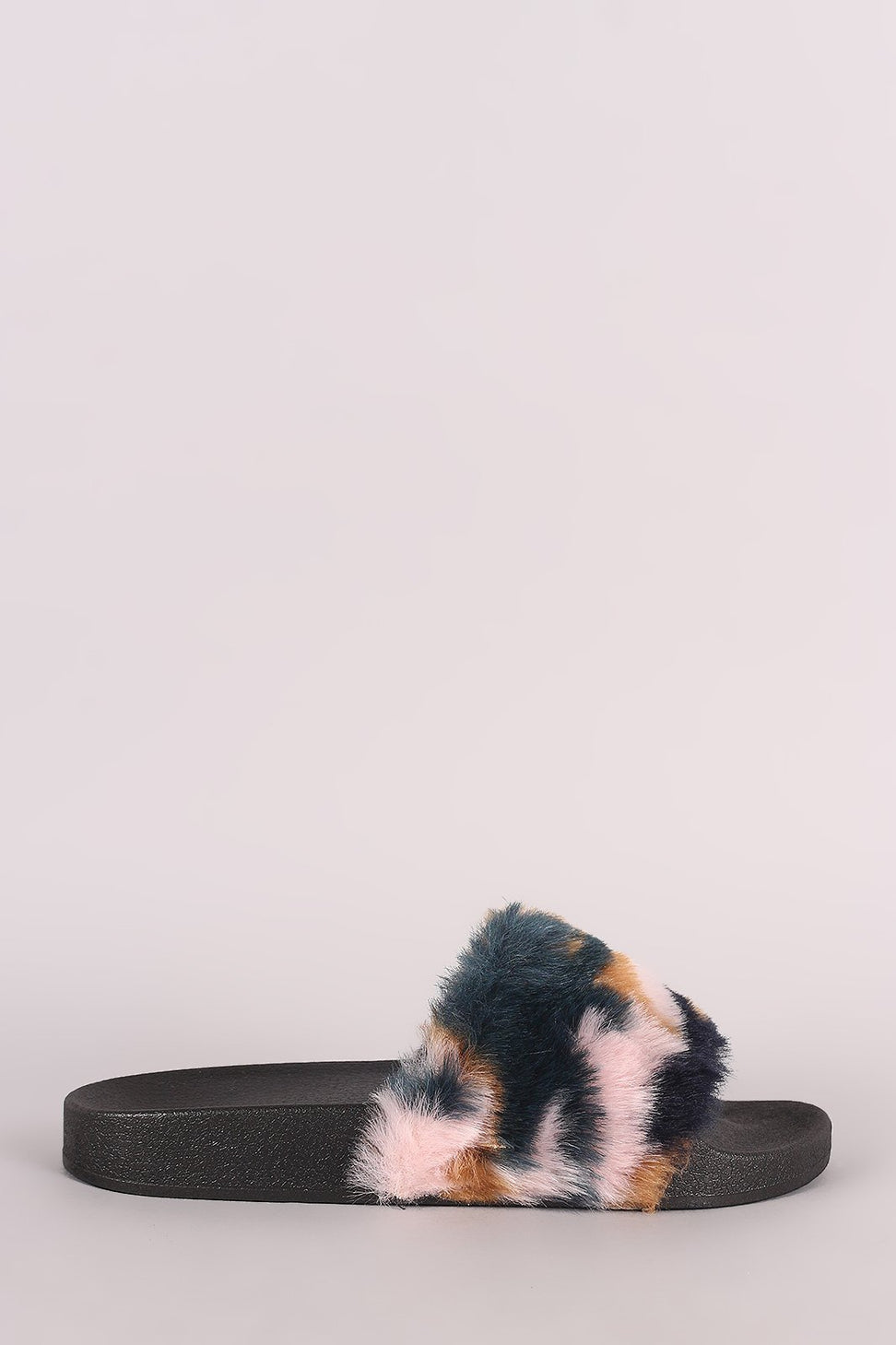 Qupid Fuzzy Faux Fur Slide Sandal