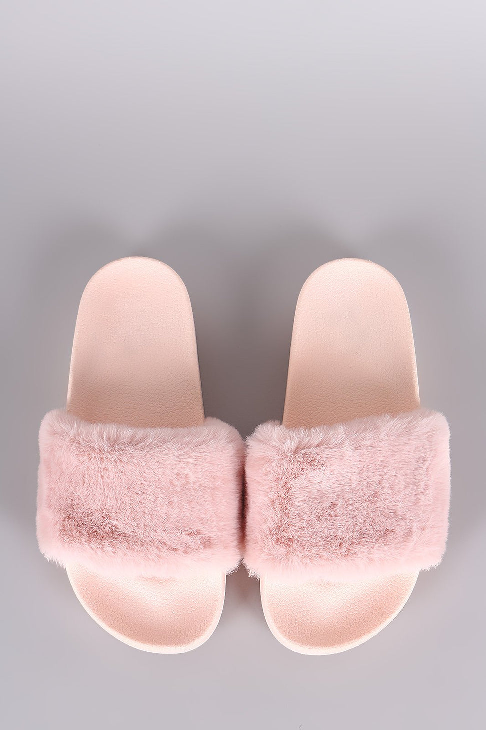 Qupid Fuzzy Faux Fur Slide Sandal