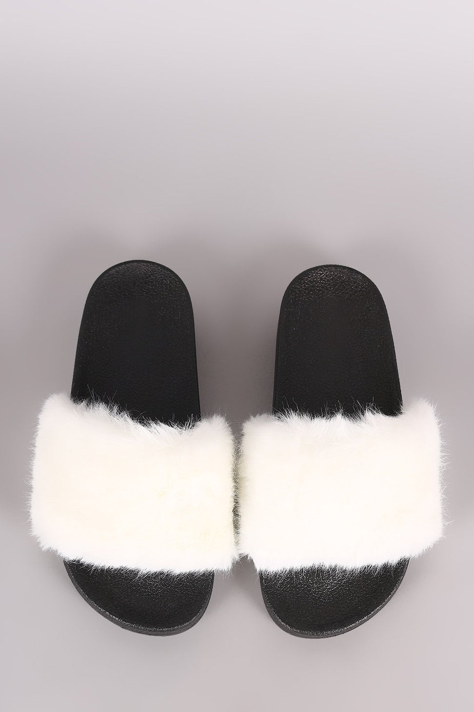 Qupid Fuzzy Faux Fur Slide Sandal