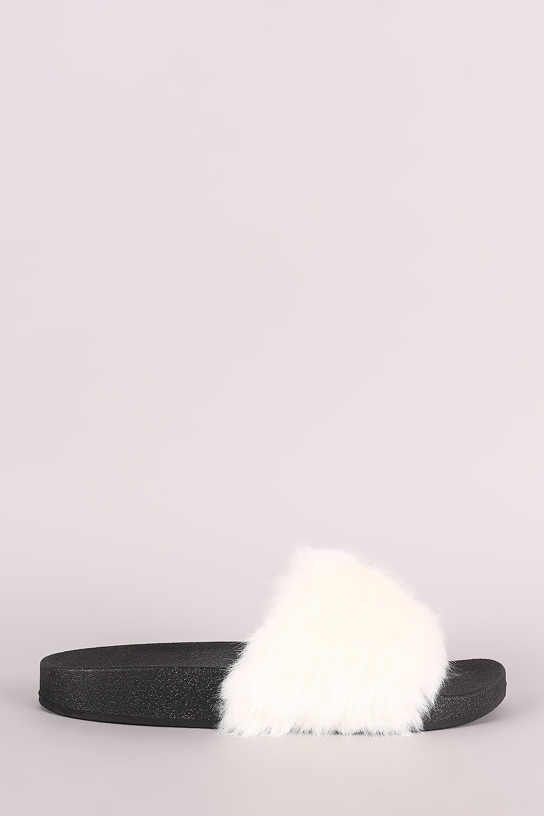 Qupid Fuzzy Faux Fur Slide Sandal