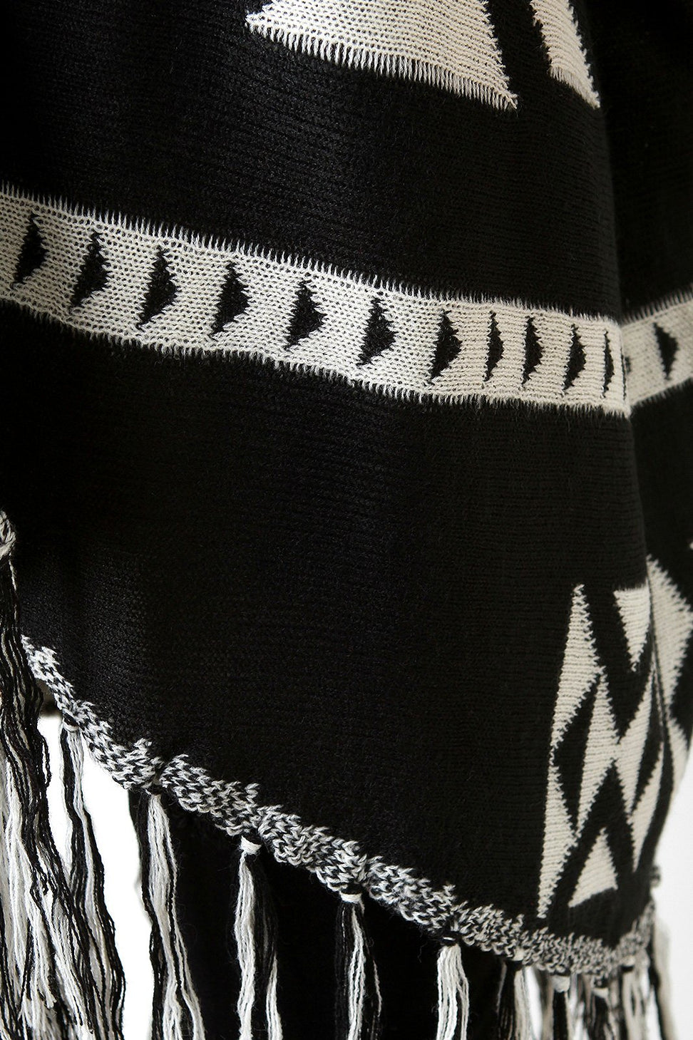 Monochromatic Tribe Loose Knit Poncho - NoveltyOne