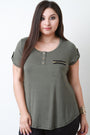 Zipper Pocket Scoop Neck Top