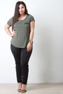 Zipper Pocket Scoop Neck Top