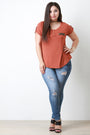 Zipper Pocket Scoop Neck Top