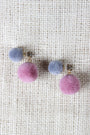 Playful Pom Pom Earring With Pom Pom Jacket