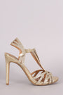 Anne Michelle Glitter Caged Dress Heel