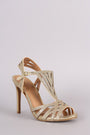 Anne Michelle Glitter Caged Dress Heel