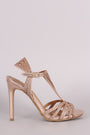 Anne Michelle Glitter Caged Dress Heel