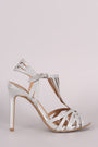 Anne Michelle Glitter Caged Dress Heel