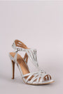 Anne Michelle Glitter Caged Dress Heel
