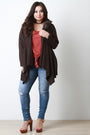 Detachable Faux Fur Collar Cardigan - NoveltyOne