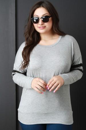 Casual Long Sleeve Double Arm Band Top