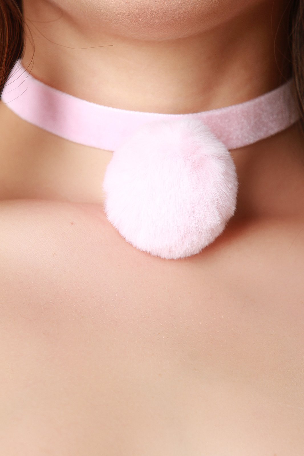 Velvet Pom Choker Necklace