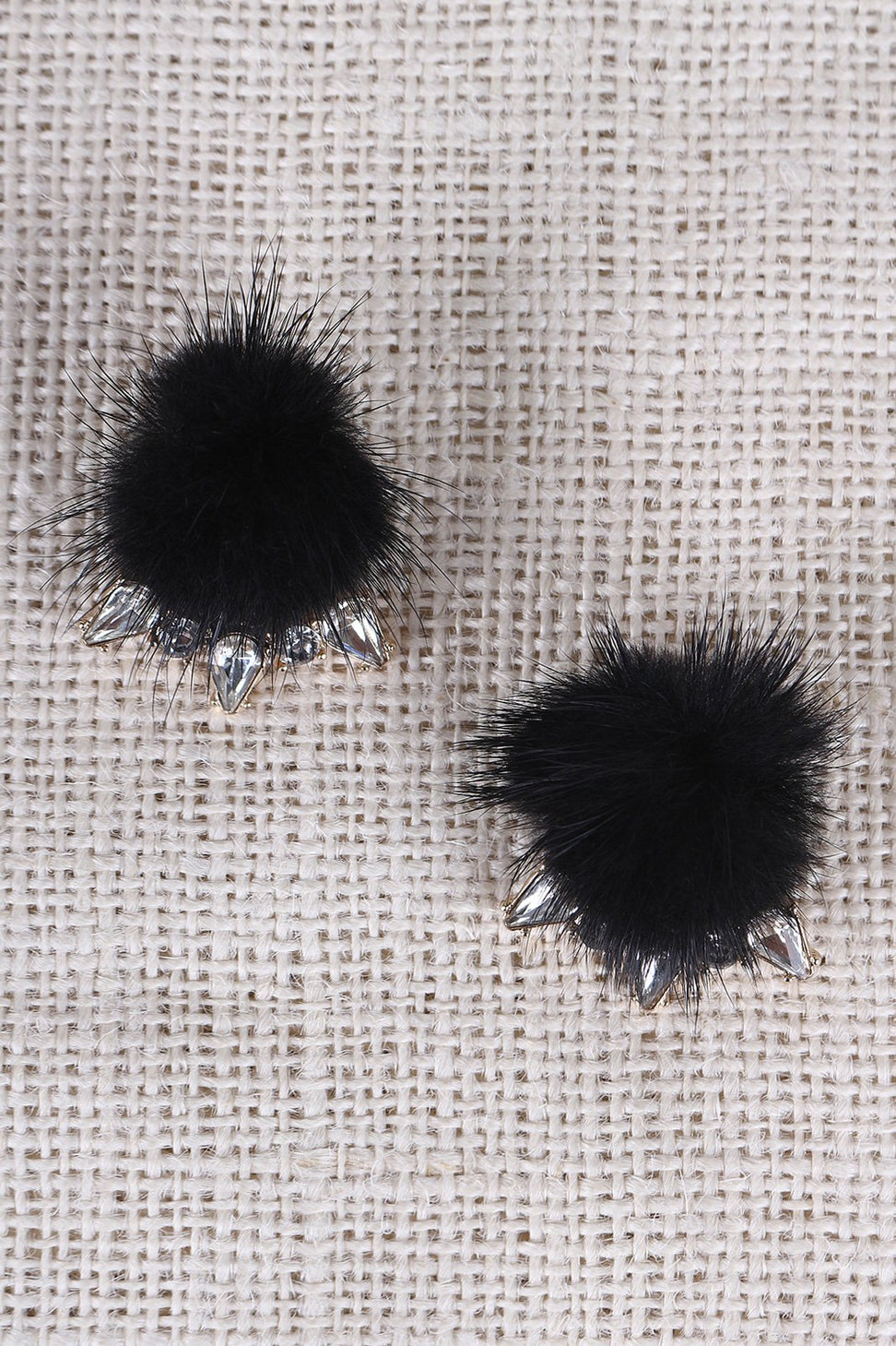 Pom Pom Gems Clip On Earings