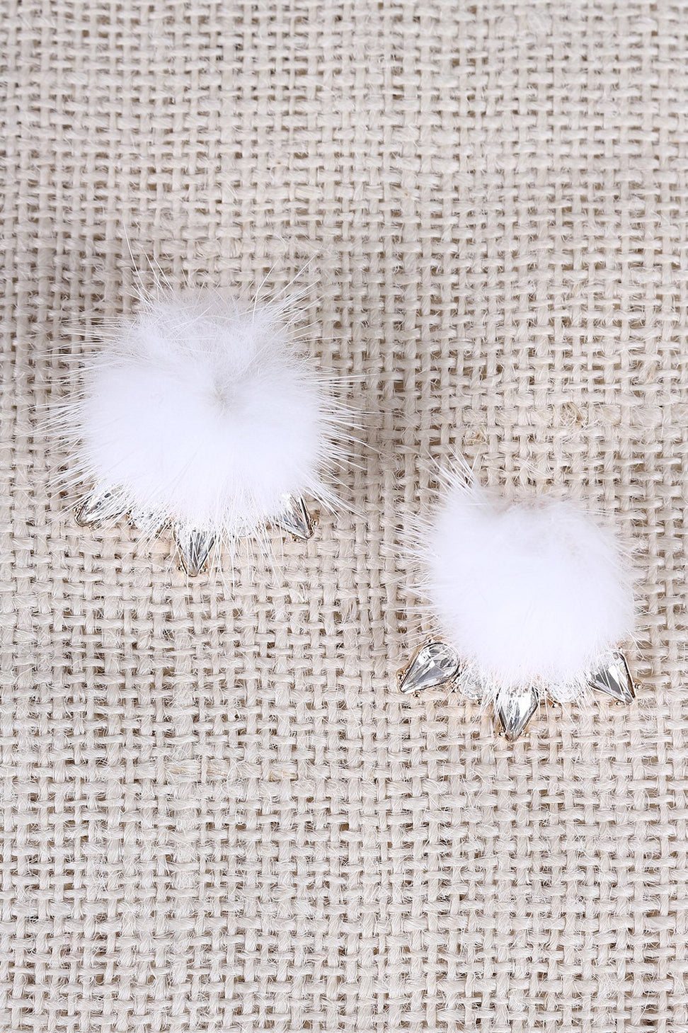 Pom Pom Gems Clip On Earings