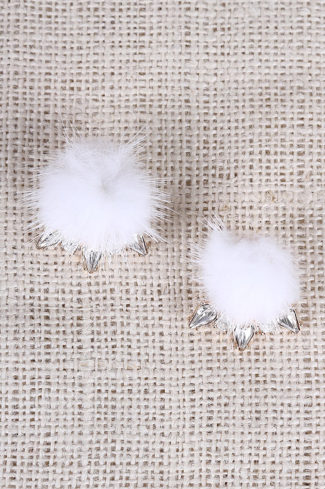 Pom Pom Gems Clip On Earings