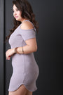 Zipper Neckline Cold Shoulder Sweater Dress